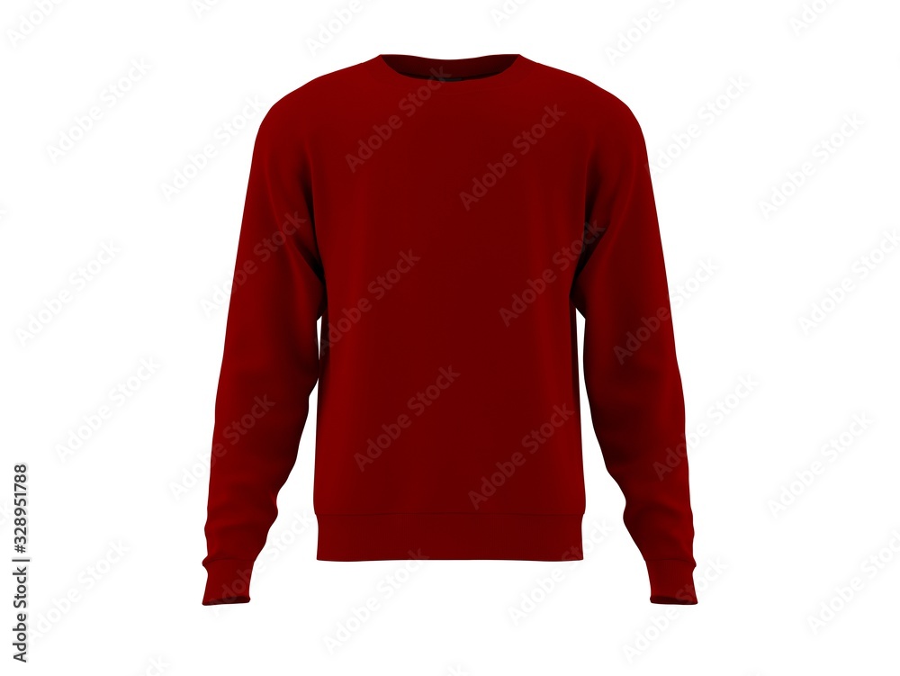 Pull col rond rouge